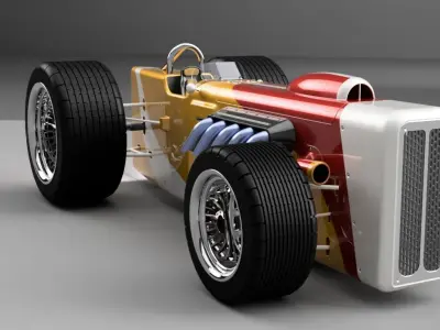 car racing retro vintage vehicles 3D model