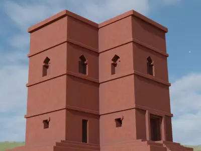 Lalibela 3D Model Low Poly  Low-poly 3D model