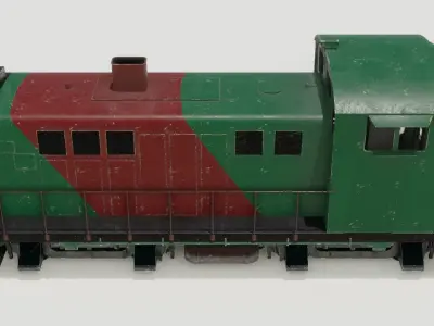 Diesel locomotive 3D model Low-poly 3D model