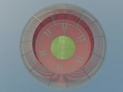 Football Stadium Low-poly 3D model 7