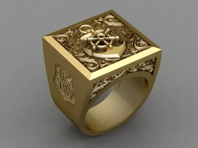 US Navy Men Ring 3D Print Model 3D print model