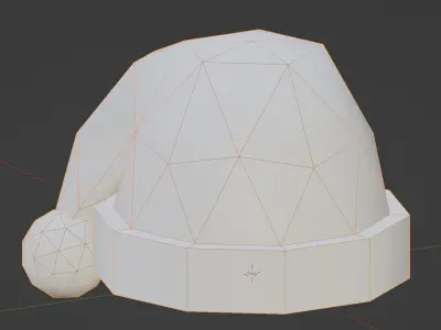 Santa Claus Christmas Hat - Low Poly 3D Model Low-poly 3D model