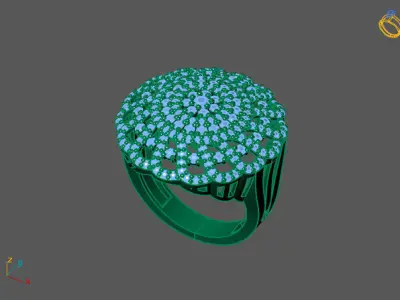 STL 3DM Print Ready Women Diamond Ring Lightweight Printable  3D print model 51