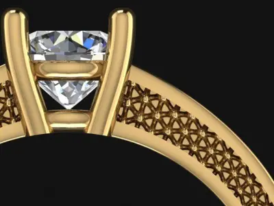 Fantasy diamond-ring Free 3D print model