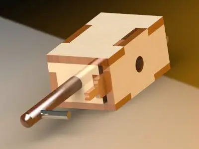 simple wooden air engine Free 3D model