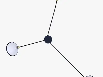 Serge Mouille Ceiling lamp 3 Arm MCL-R3 3D model