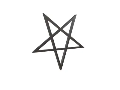 Inverted Pentagram Symbol v1 001 Low-poly 3D model