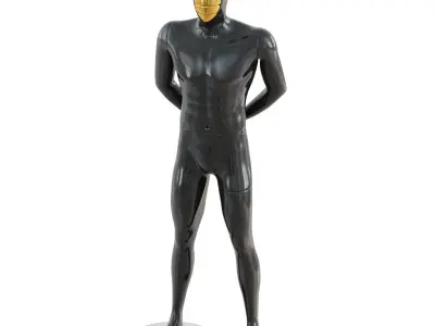 Black mannequin with gold mask 166 3D model
