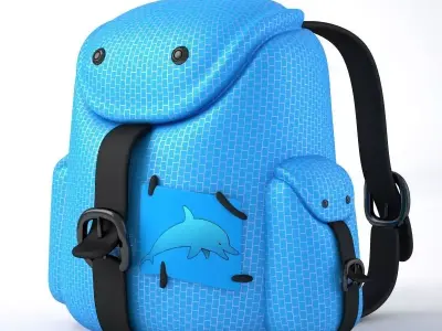 Back Pack Blue 3D model