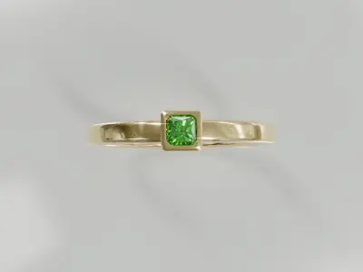 Emerald Ring - 3D print ready Free 3D print model