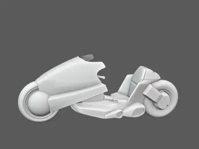 Akira motorcycle Low-poly 3D model