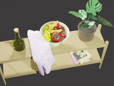 STYLIZED KITCHEN FURNITURE 3D model