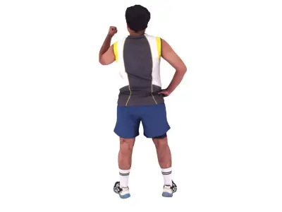 Male Kabaddi Player Scanned Action Pose 3D Model 3D model