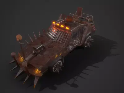 Apocalyptic Car Modular Pack Low-poly 3D model