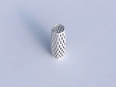 Vase squeezed hexagon with checker grid lattice 3D print model