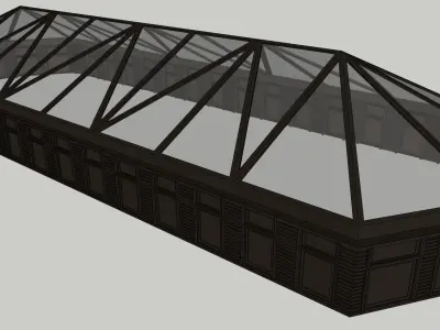 glass tensile shed sketchup model 3D model