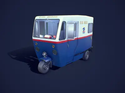 Cushman Mailster truckster  1960 Low-poly 3D model