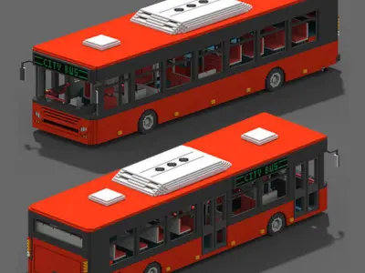 Voxel Vehicles Pack 24 Vehicles Low-poly 3D model