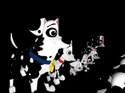 Dalmatian Street Dogs Low-poly 3D model