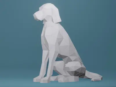 Dog Pointer Low-poly 3D model  3D model