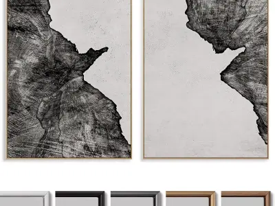 Abstract Painting Frame set 3D model 200