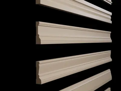 Moldings Collection 3 - 20 classical moldings profiles Low-poly 3D model