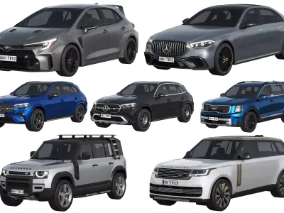 HQ cars collection 30 3D Model Pack