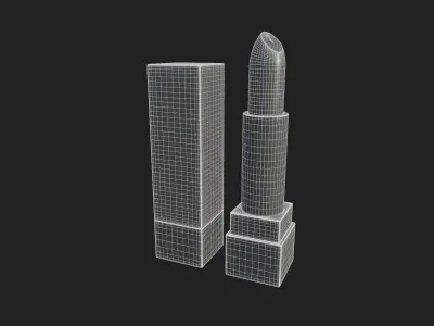 Lipstick and gold packaging 3D model