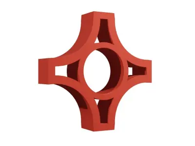 Brick Jaali Arch Open 3D model