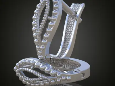 Earring 3D model 3D printable model 0111-36ol 3D print model