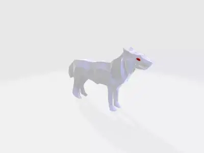  ROBOTIC WOLF Low-poly 3D model