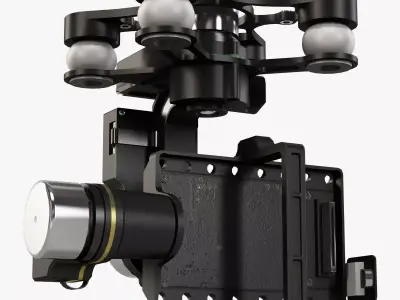 DJI Zenmuse H4-3D gimbal for GoPro Hero3-4 Low-poly 3D model
