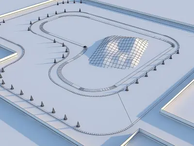 Drift Circuit Race Track Low-poly 3D model