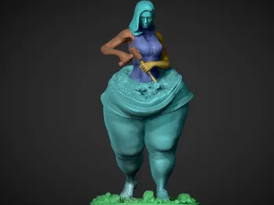 sculpture breaking the fat Girl 3D print model