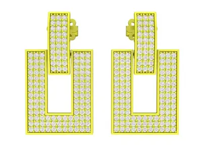 7059 luxury korean diamond women earrings 3D print model