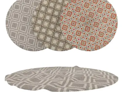 Round Rug Set 87 3D model