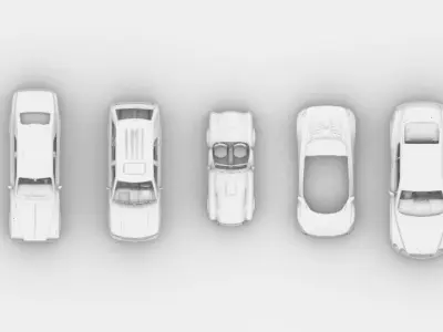 Car collection group of cars 3D model