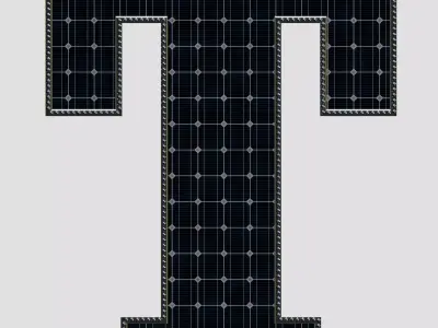 Solar Panel Letter - T 3D model