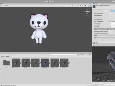Little Panda Animated Cute 3D Models For Games And Animations  Low-poly 3D model