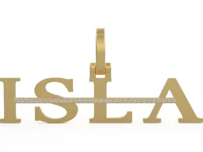 Model 1136 Isla Name Pendant Stripe Diamond 3D print model