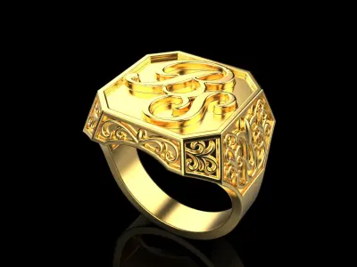 Man Signet ring model 946 3D print model
