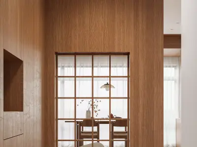 Modern living room dining room interior scenes 190 3D model