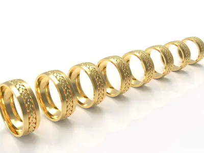 BRAIDED WEDDING BAND RING Width 8mm  Free 3D print model