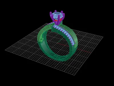 Solitaire Ring 38 3D print model
