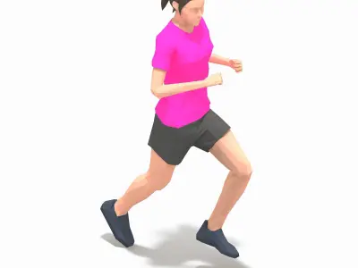 Jogging Exercise Woman Animation  Low-poly 3D model