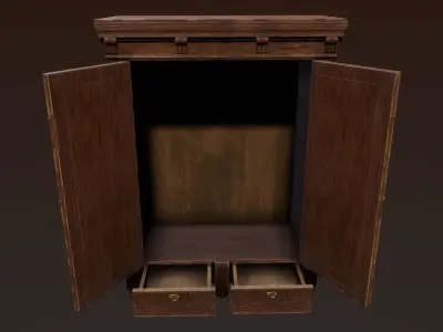 Old Furniture Game Ready Asset Low-poly 3D model