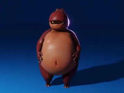 Stylized hippopotamus model Low-poly 3D Low-poly 3D model