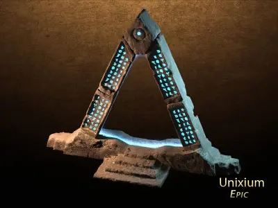 Modular Ancient Atlantean Temple Low-poly 3D model