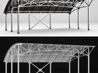 Metall carport 1 3D model