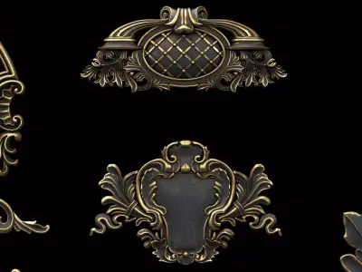 4K Classical Ornaments   Low-poly 3D model
